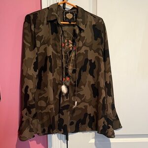 Camouflage Button-Up Shirt